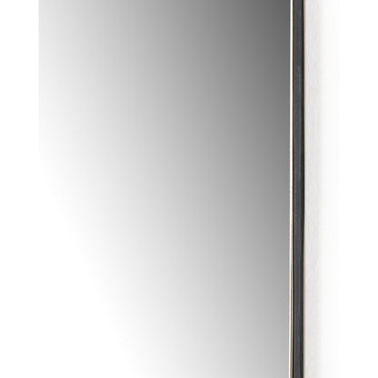 Jacques I Mirror by Four Hands in gunmetal. Made from iron, engineered hardwood, mirror in a modern style.