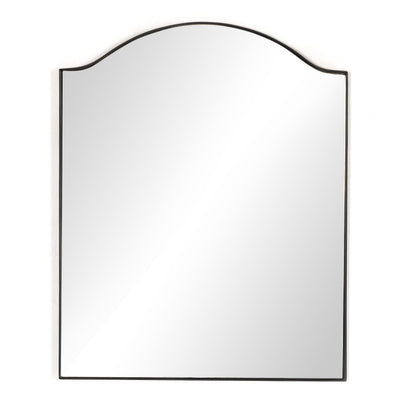 Jacques I Mirror by Four Hands in gunmetal. Made from iron, engineered hardwood, mirror in a modern style.
