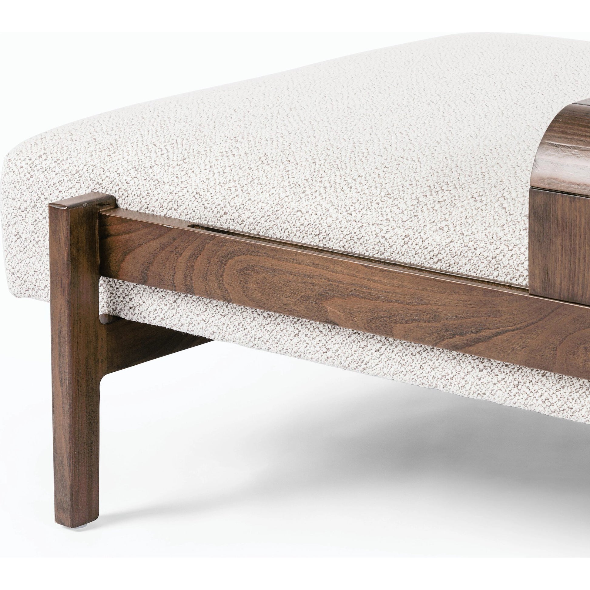 Fawkes Ottoman by Four Hands in brunswick pebble, vintage sienna. Made from 97% polyester, 3% acrylic, solid beech in a modern style.