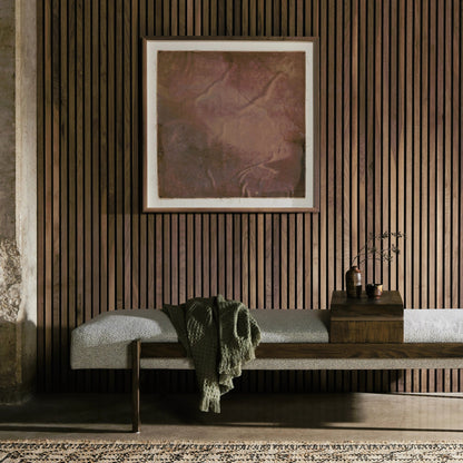 Fawkes Ottoman by Four Hands in brunswick pebble, vintage sienna. Made from 97% polyester, 3% acrylic, solid beech in a modern style.