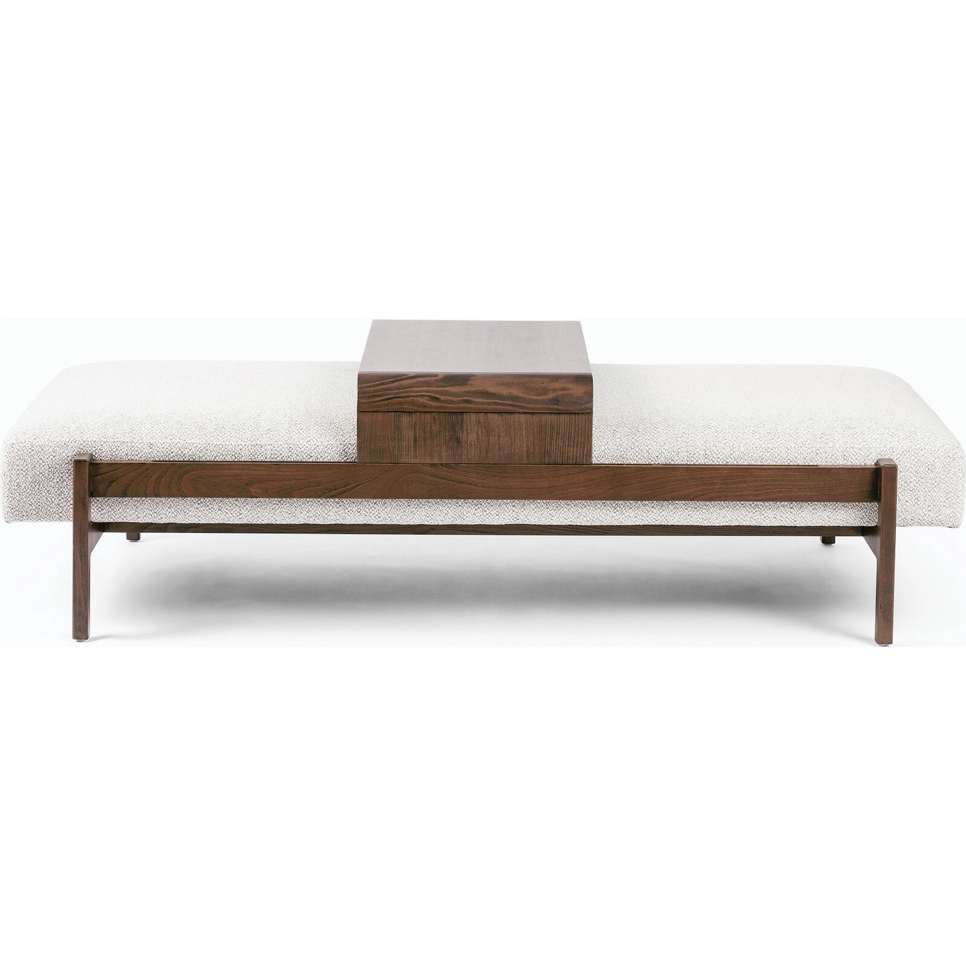 Fawkes Ottoman by Four Hands in brunswick pebble, vintage sienna. Made from 97% polyester, 3% acrylic, solid beech in a modern style.