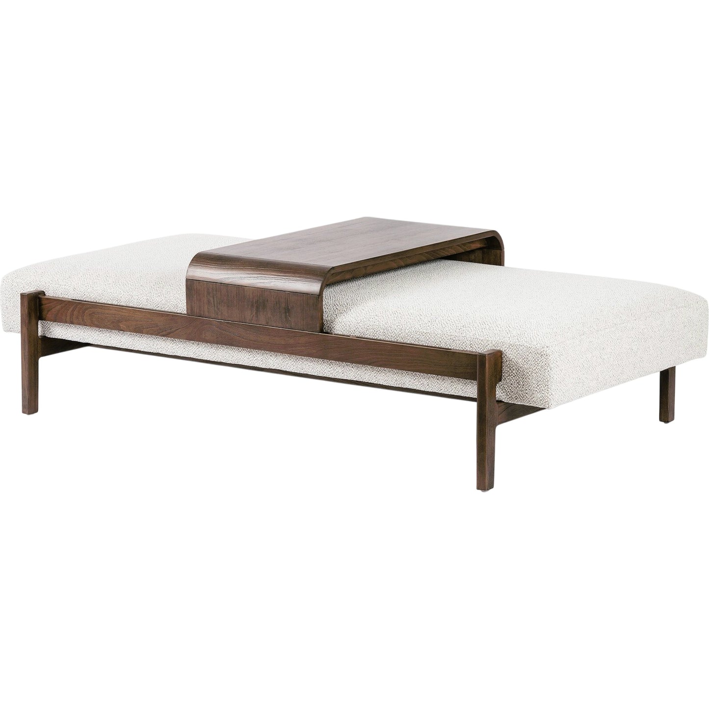 001 SI-1902490 | Primary Silo | Fawkes Ottoman by Four Hands in brunswick pebble, vintage sienna. Made from 97% polyester, 3% acrylic, solid beech in a modern style.