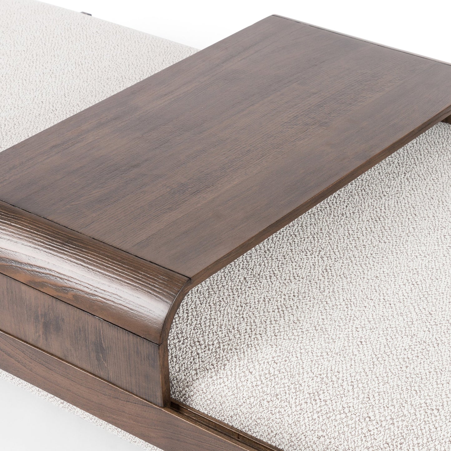 006 SI-1902490 | Additional Silo | Fawkes Ottoman by Four Hands in brunswick pebble, vintage sienna. Made from 97% polyester, 3% acrylic, solid beech in a modern style.