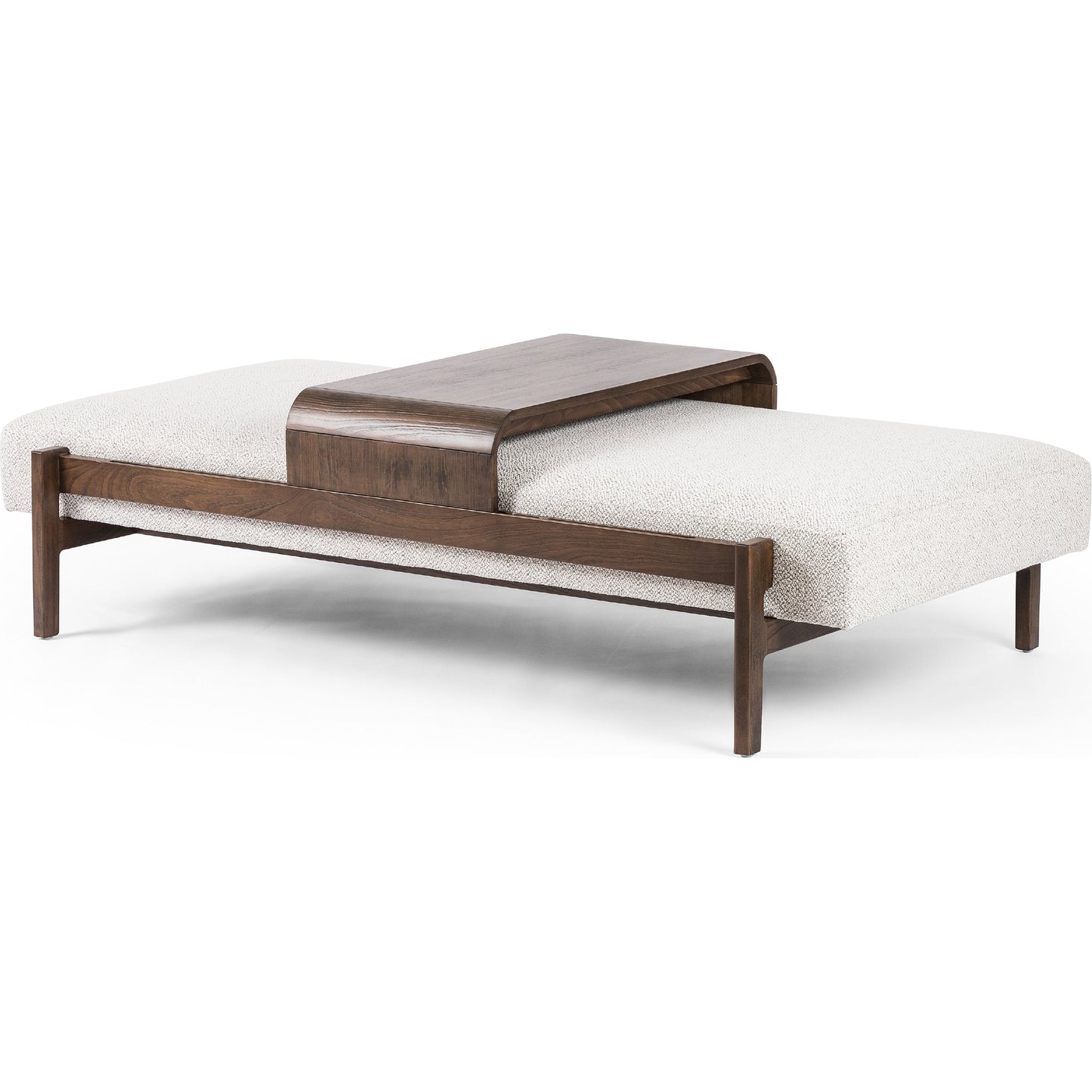002 SI-1902490 | Additional Silo | Fawkes Ottoman by Four Hands in brunswick pebble, vintage sienna. Made from 97% polyester, 3% acrylic, solid beech in a modern style.