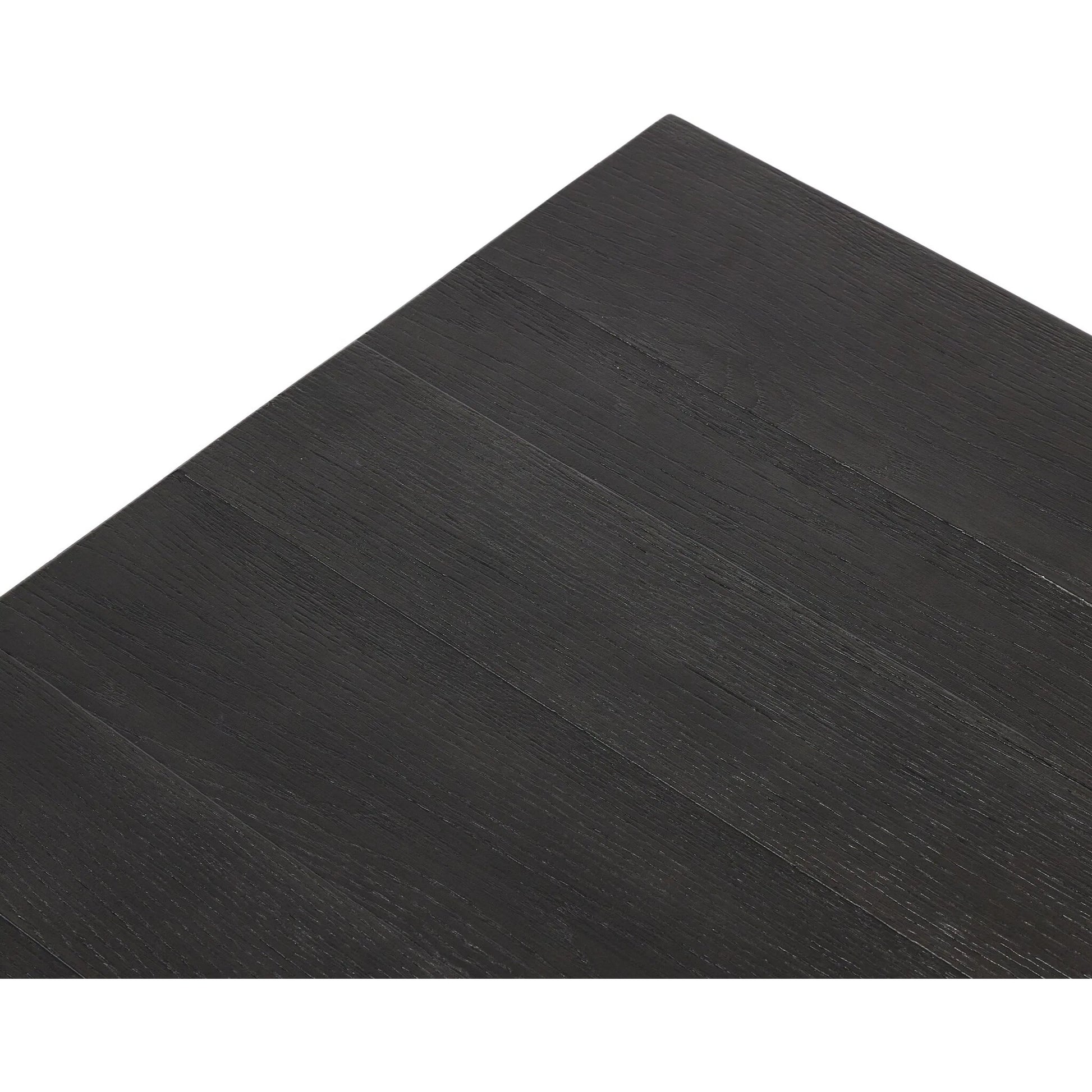 Munich Dining Table by Four Hands in ebony oak veneer, ebony oak thin veneer, ebony parawood. Made from thick oak veneer, solid parawood in a unique style.