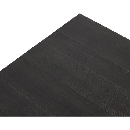 Munich Dining Table by Four Hands in ebony oak veneer, ebony oak thin veneer, ebony parawood. Made from thick oak veneer, solid parawood in a unique style.