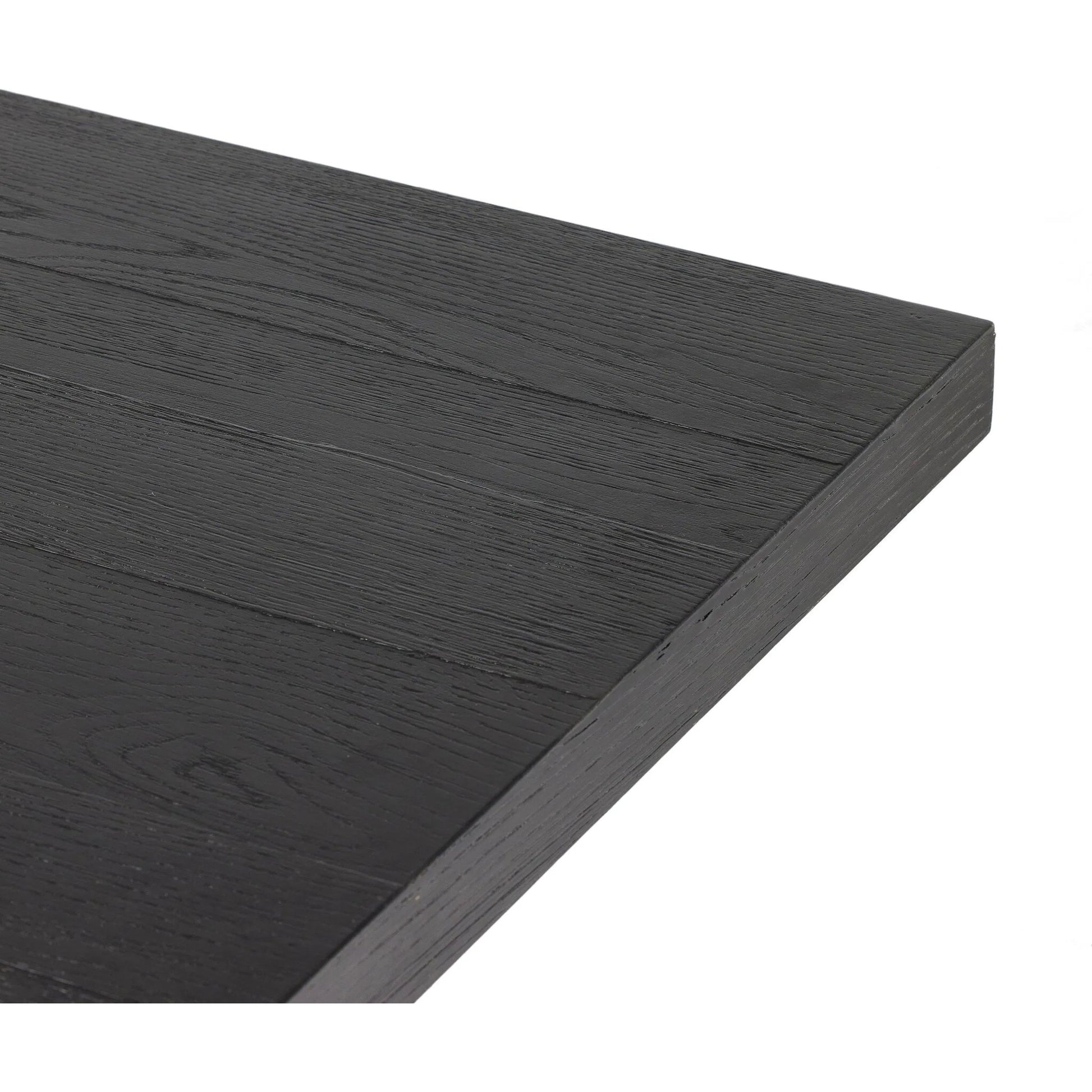Munich Dining Table by Four Hands in ebony oak veneer, ebony oak thin veneer, ebony parawood. Made from thick oak veneer, solid parawood in a unique style.