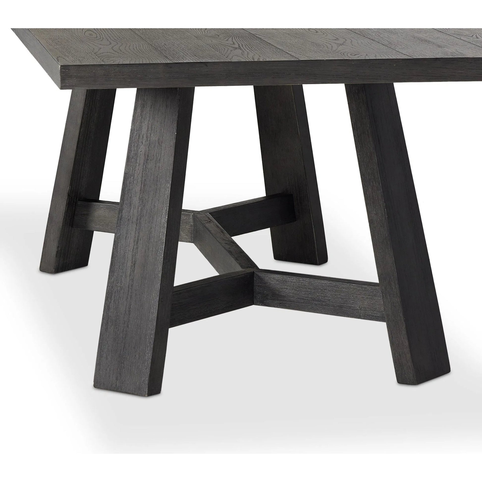 Munich Dining Table by Four Hands in ebony oak veneer, ebony oak thin veneer, ebony parawood. Made from thick oak veneer, solid parawood in a unique style.