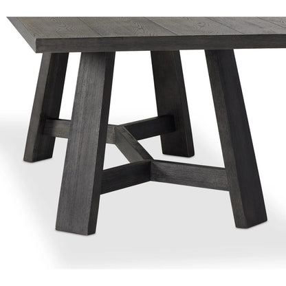 Munich Dining Table by Four Hands in ebony oak veneer, ebony oak thin veneer, ebony parawood. Made from thick oak veneer, solid parawood in a unique style.