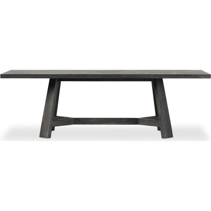 Munich Dining Table by Four Hands in ebony oak veneer, ebony oak thin veneer, ebony parawood. Made from thick oak veneer, solid parawood in a unique style.