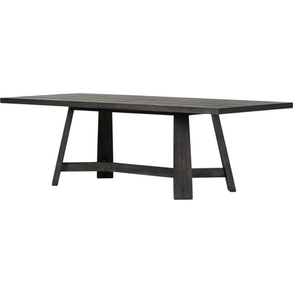 Munich Dining Table by Four Hands in ebony oak veneer, ebony oak thin veneer, ebony parawood. Made from thick oak veneer, solid parawood in a unique style.