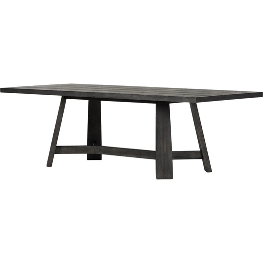 Munich Dining Table by Four Hands in ebony oak veneer, ebony oak thin veneer, ebony parawood. Made from thick oak veneer, solid parawood in a unique style.