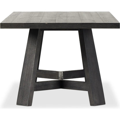 Munich Dining Table by Four Hands in ebony oak veneer, ebony oak thin veneer, ebony parawood. Made from thick oak veneer, solid parawood in a unique style.