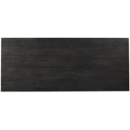 Munich Dining Table by Four Hands in ebony oak veneer, ebony oak thin veneer, ebony parawood. Made from thick oak veneer, solid parawood in a unique style.