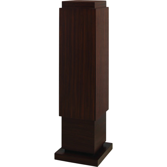 Single Skyscraper Pedestal by Global Views in dark walnut stain, zebra. Made from birch, mdf in a modern style.