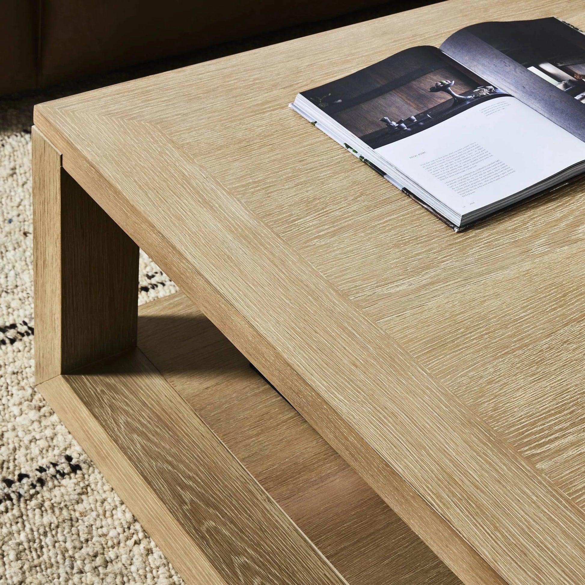 Thomas Coffee Table by Four Hands in bleached oak. Made from unique in a modern style.