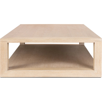 Thomas Coffee Table by Four Hands in bleached oak. Made from solid oak, oak veneer in a modern style.