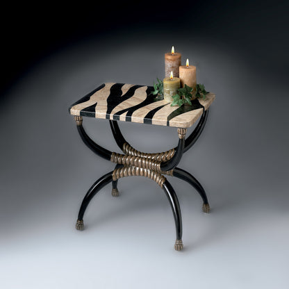 Zebra Accent Table by Butler Specialty Company in multi-color and heritage. Made from resin, fossil stone in a eclectic & global style.
