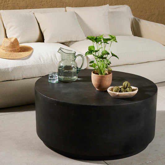 Javi Outdoor Coffee Table by Four Hands. Made from aluminum in a modern style.