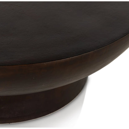 Searcy Coffee Table by Four Hands in antique rust. Made from aluminum in a modern style.