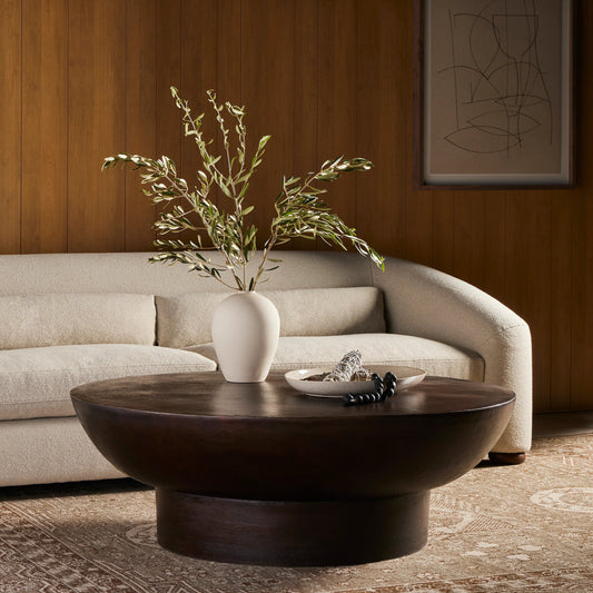 Searcy Coffee Table by Four Hands in antique rust. Made from aluminum in a modern style.