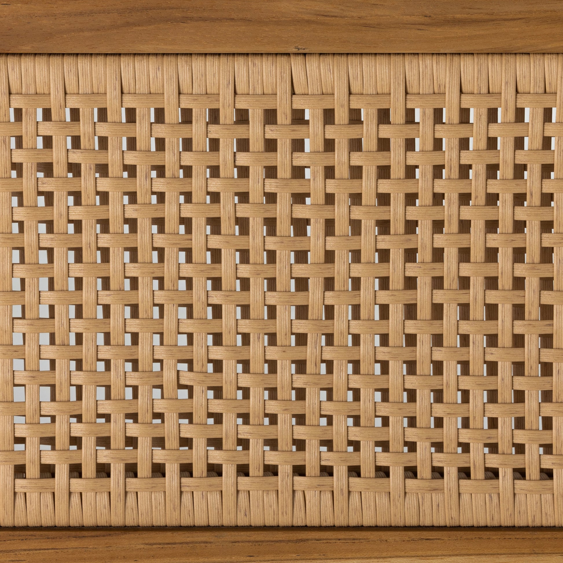 Merit Outdoor Dining Chair by Four Hands in faux rattan, natural teak. Made from solid fsc®-certified teak, 100% polyethylene in a transitional style.