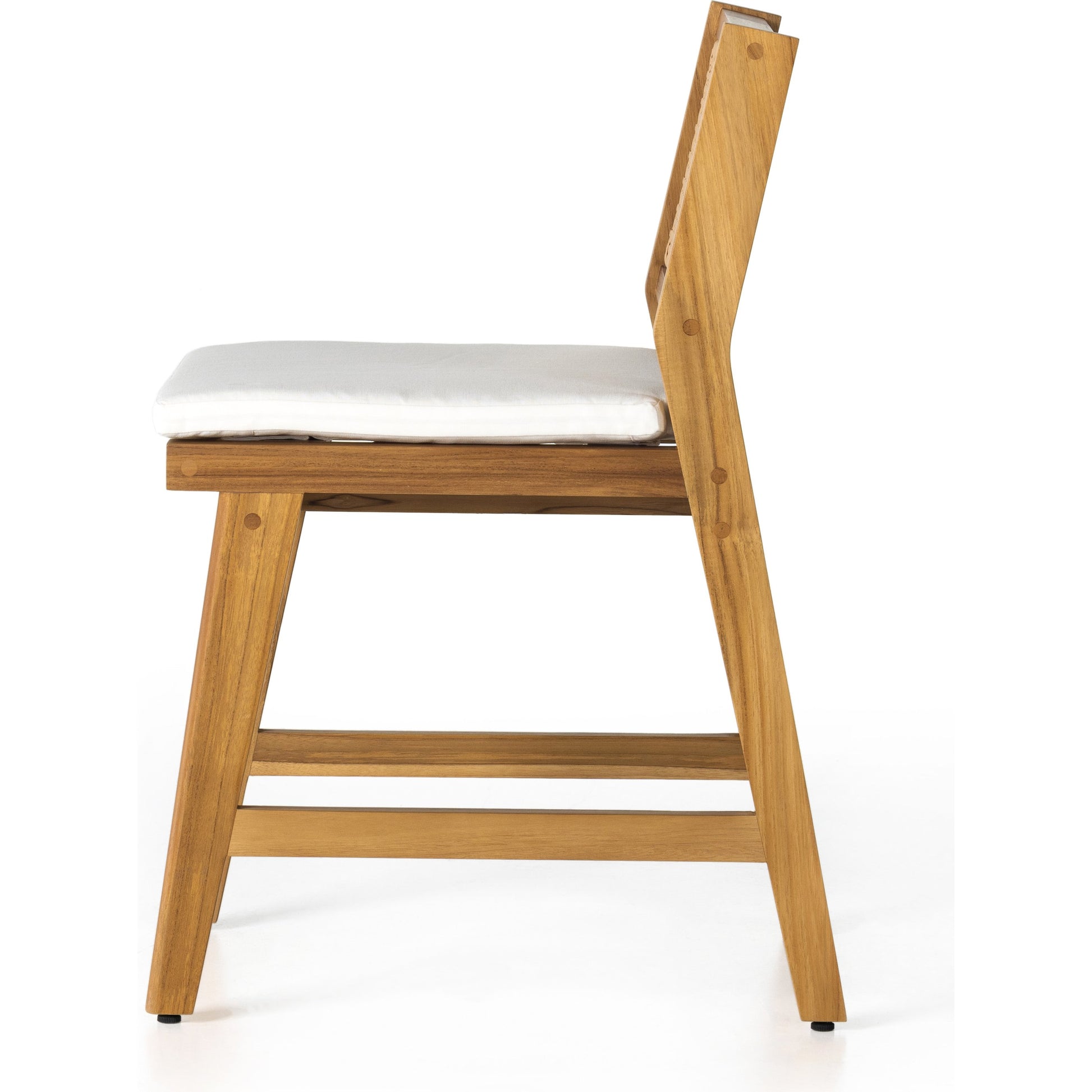 Merit Outdoor Dining Chair by Four Hands in faux rattan, natural teak. Made from solid fsc®-certified teak, 100% polyethylene in a transitional style.