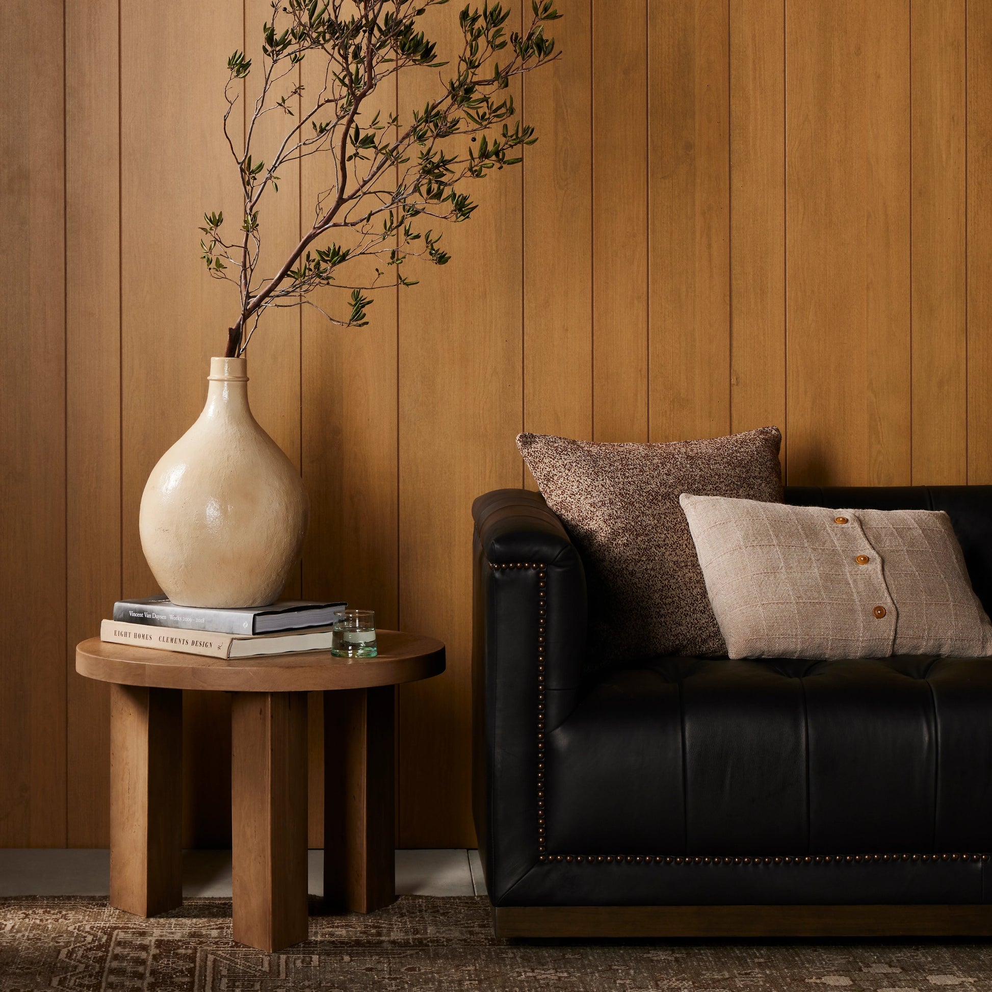 Mesa End Table by Four Hands. Made from solid parawood in a modern style.