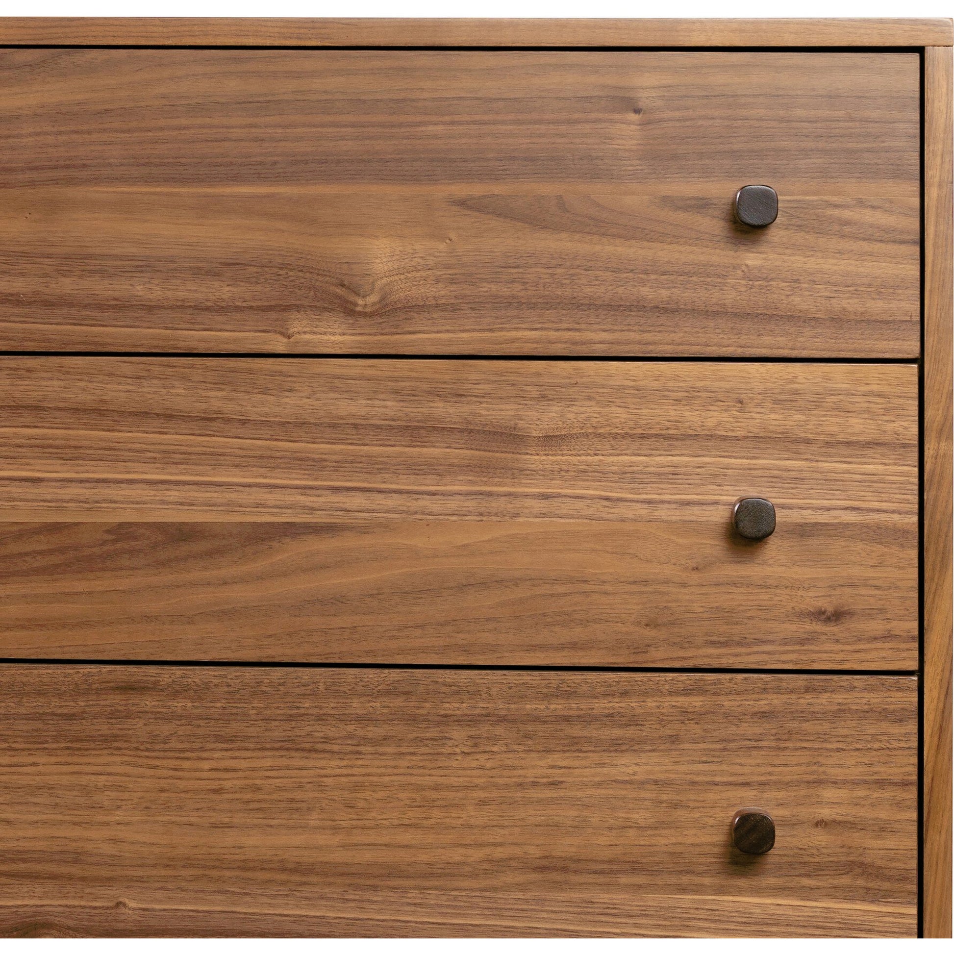 Arturo 6 Drawer Dresser by Four Hands in natural walnut. Made from walnut veneer, solid walnut in a modern style.