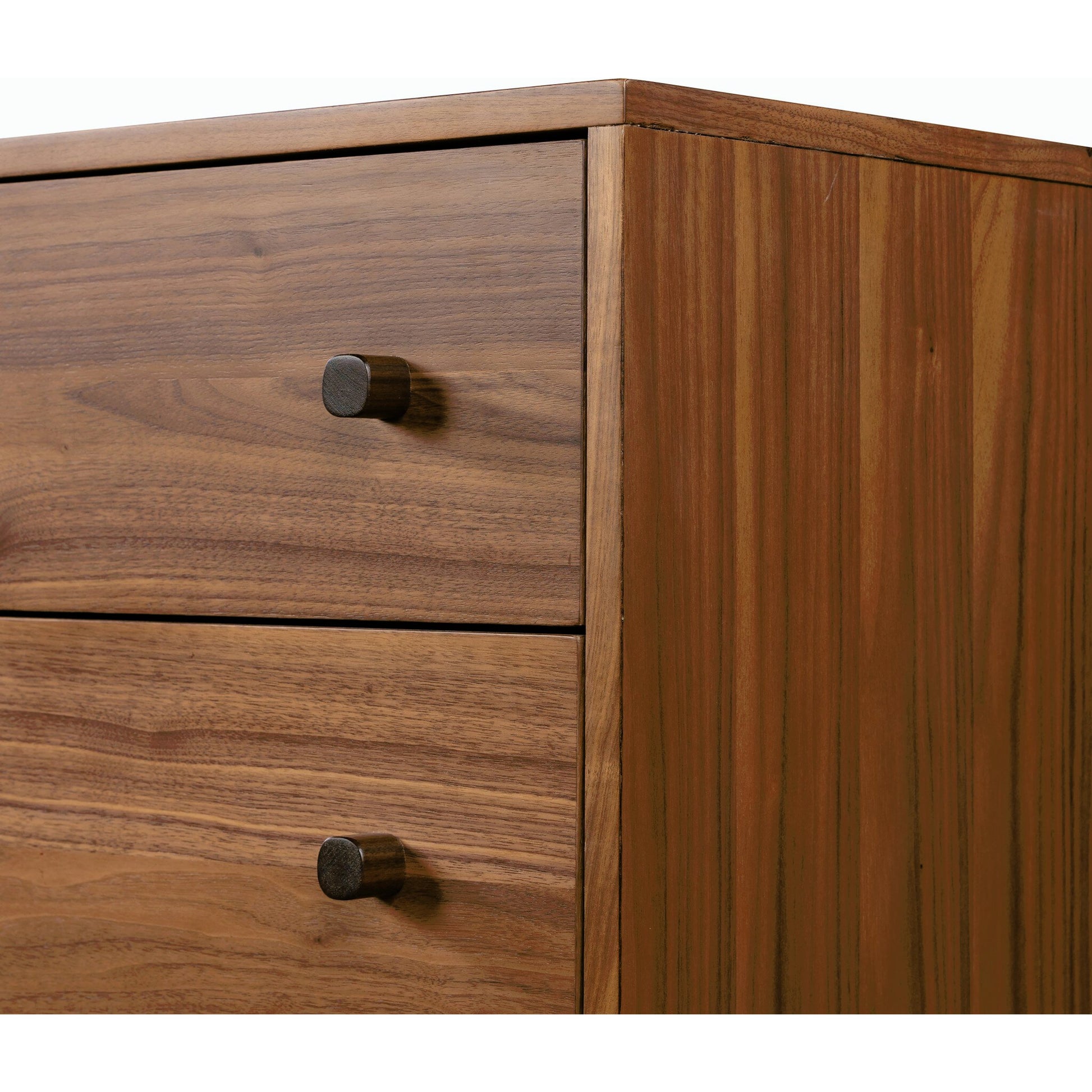 Arturo 6 Drawer Dresser by Four Hands in natural walnut. Made from walnut veneer, solid walnut in a modern style.