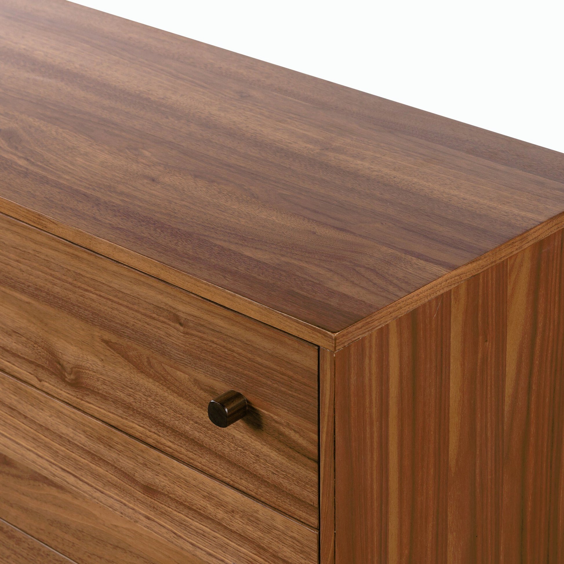 Arturo 6 Drawer Dresser by Four Hands in natural walnut. Made from walnut veneer, solid walnut in a modern style.