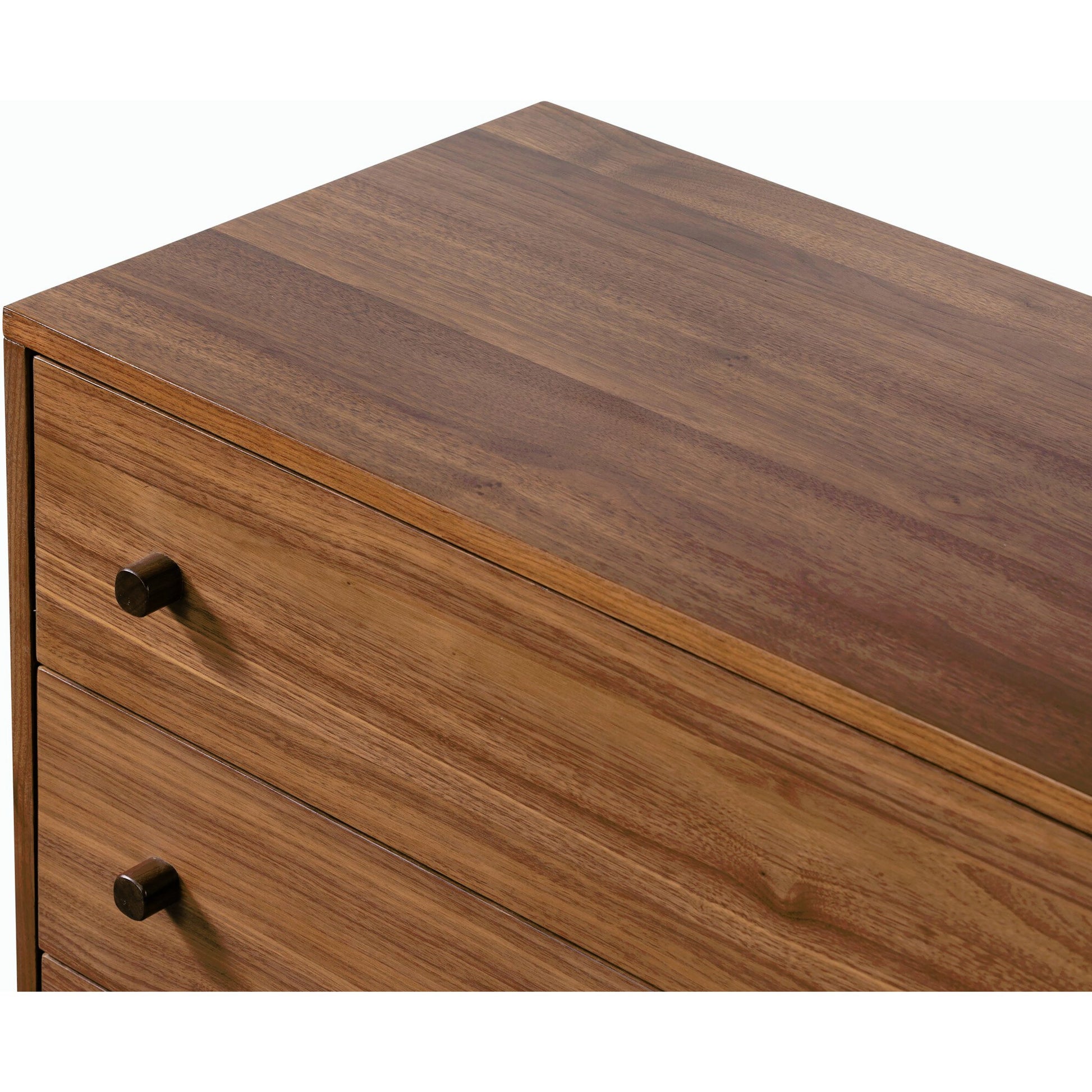 Arturo 6 Drawer Dresser by Four Hands in natural walnut. Made from walnut veneer, solid walnut in a modern style.