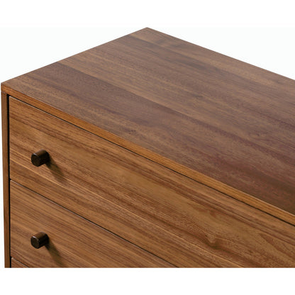 Arturo 6 Drawer Dresser by Four Hands in natural walnut. Made from walnut veneer, solid walnut in a modern style.