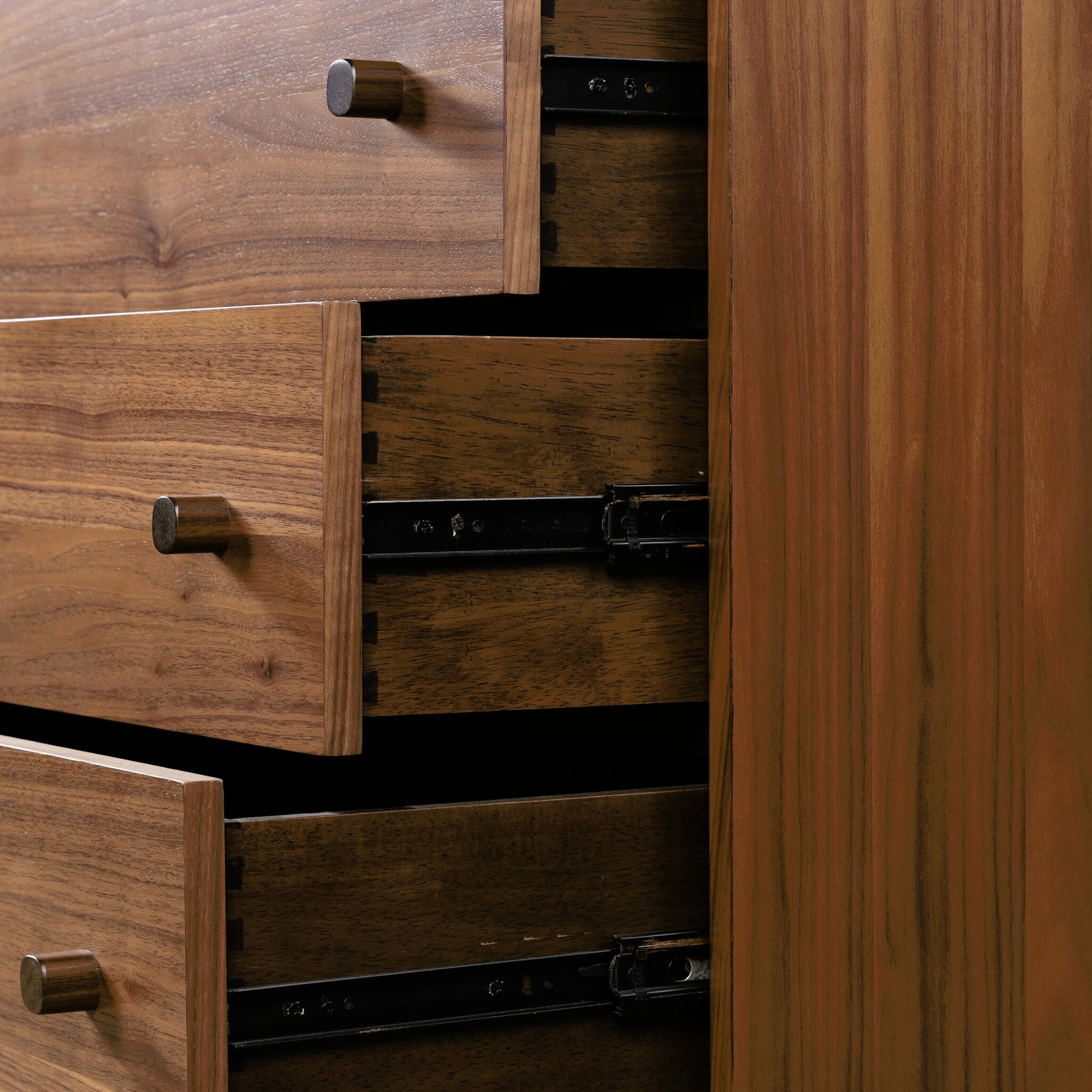 Arturo 6 Drawer Dresser by Four Hands in natural walnut. Made from walnut veneer, solid walnut in a modern style.