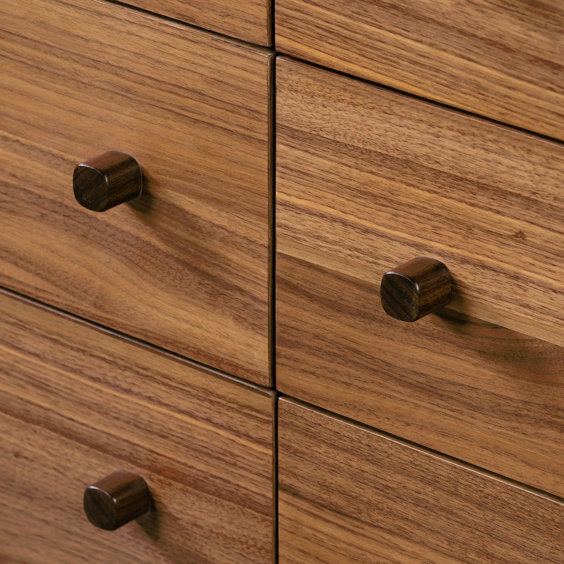 Arturo 6 Drawer Dresser by Four Hands in natural walnut. Made from walnut veneer, solid walnut in a modern style.