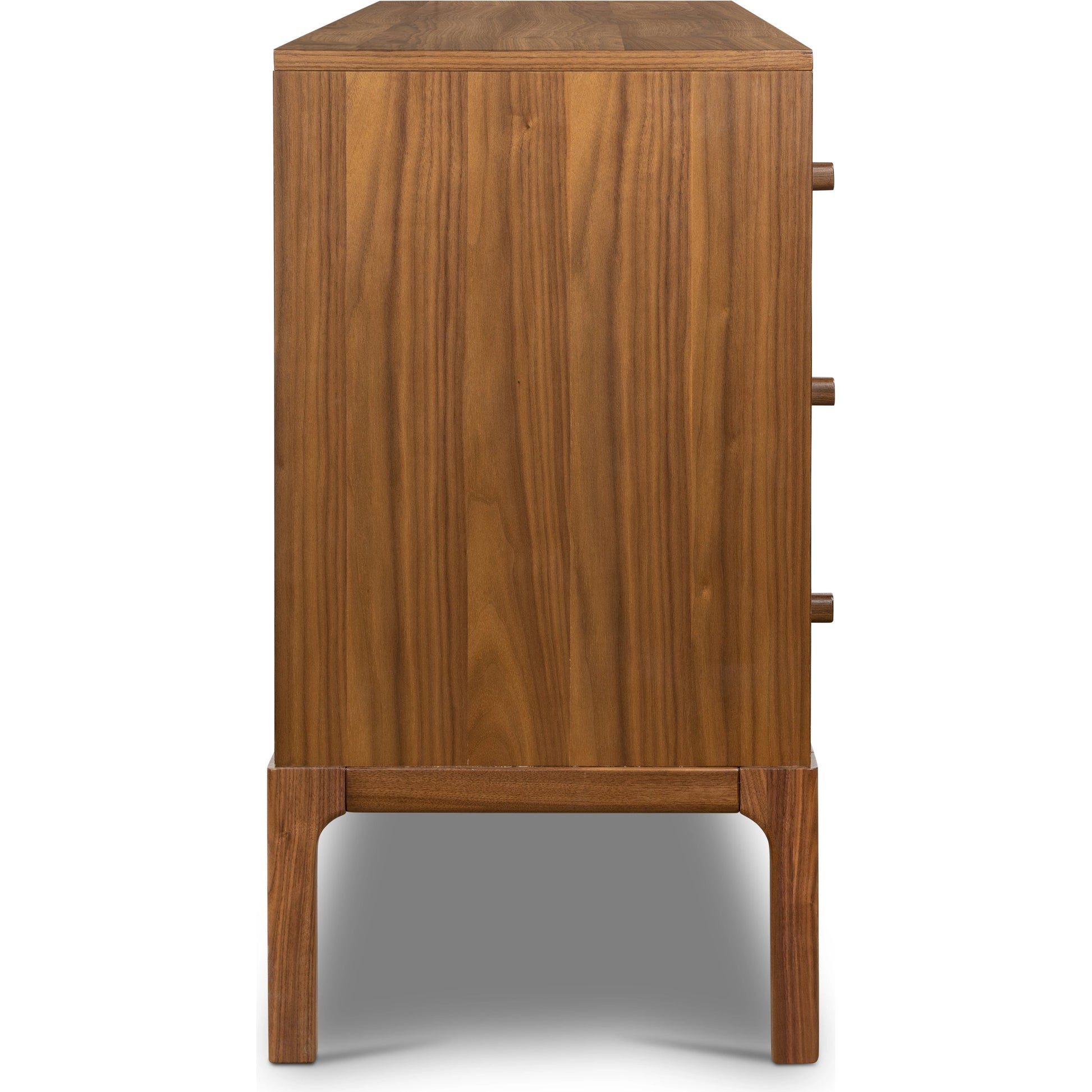 Arturo 6 Drawer Dresser by Four Hands in natural walnut. Made from walnut veneer, solid walnut in a modern style.