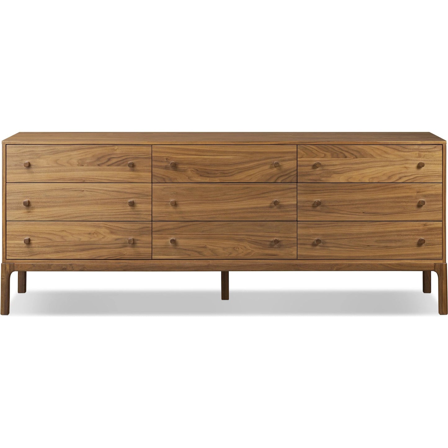 001 SI-2519077 | Primary Silo | Arturo 9 Drawer Dresser by Four Hands in natural walnut veneer. Made from walnut veneer, solid walnut in a unique style.