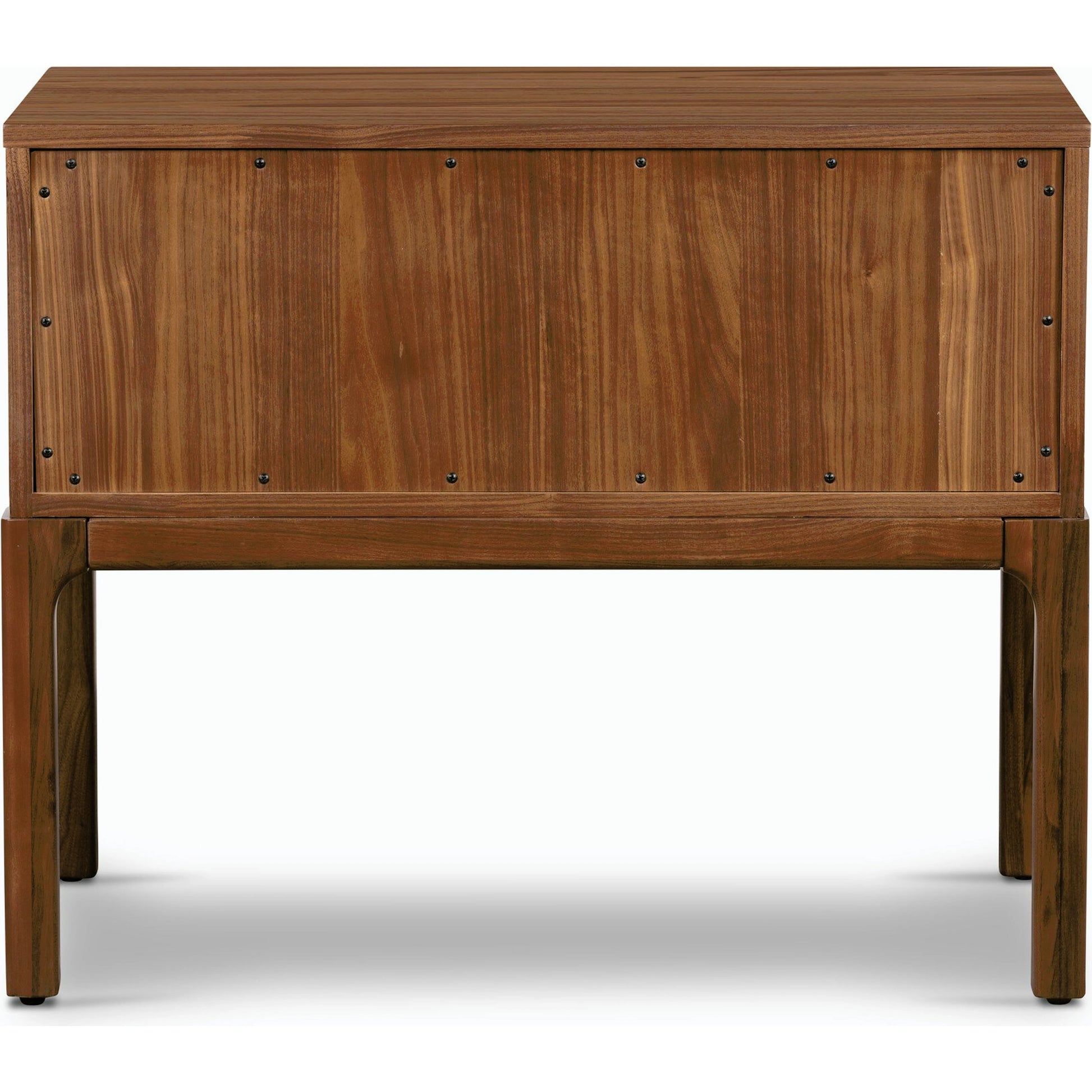 Arturo Nightstand by Four Hands in natural walnut. Made from walnut veneer, solid walnut in a modern style.