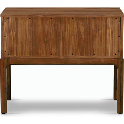 Arturo Nightstand by Four Hands in natural walnut. Made from walnut veneer, solid walnut in a modern style.