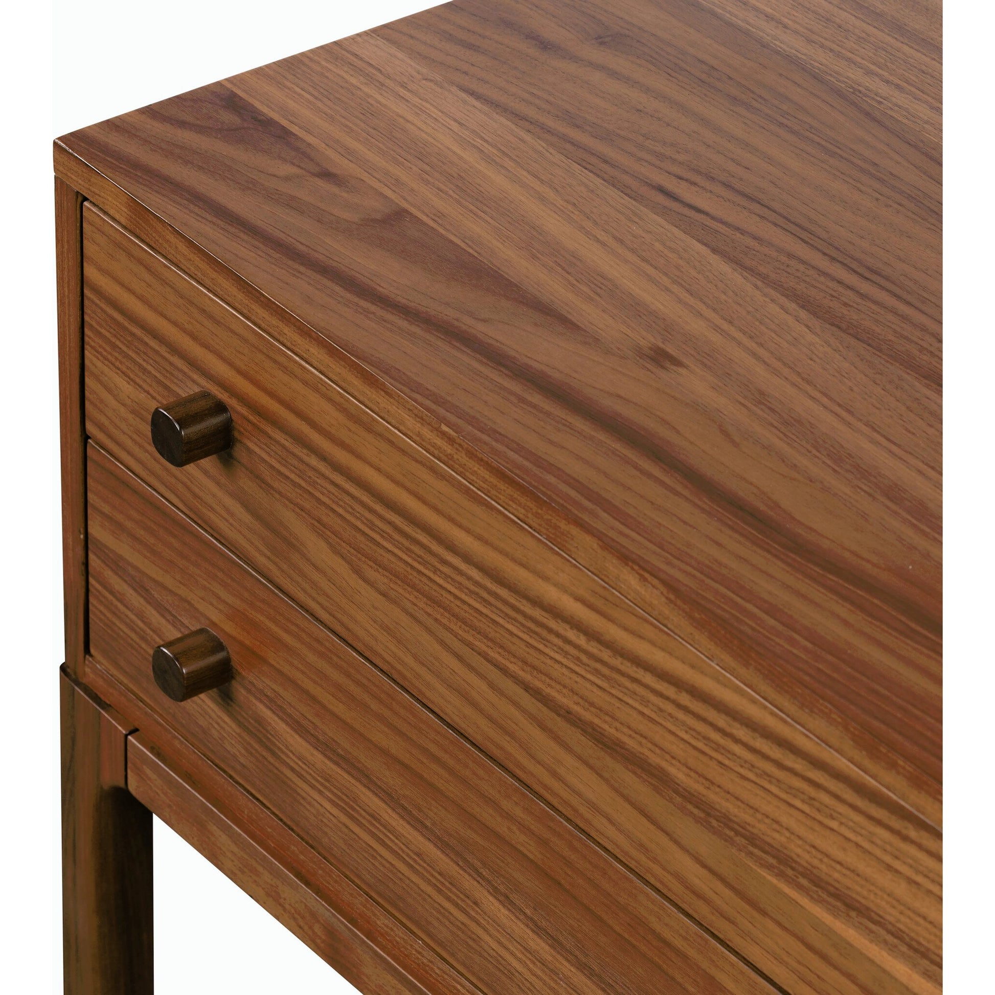 Arturo Nightstand by Four Hands in natural walnut. Made from walnut veneer, solid walnut in a modern style.