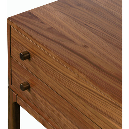 Arturo Nightstand by Four Hands in natural walnut. Made from walnut veneer, solid walnut in a modern style.