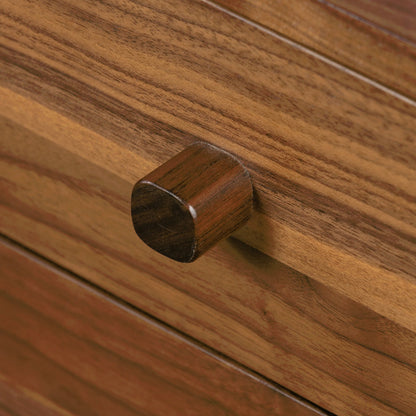 Arturo Nightstand by Four Hands in natural walnut. Made from walnut veneer, solid walnut in a modern style.