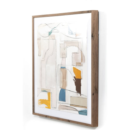Midst VI by Coup d’Esprit by Four Hands. Made from rustic 2.5 walnut, textured fine art paper in a transitional style.
