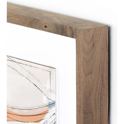 Midst VI by Coup d’Esprit by Four Hands. Made from rustic 2.5 walnut, textured fine art paper in a transitional style.