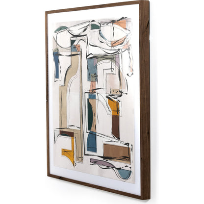 Midst III by Coup d’Esprit by Four Hands. Made from rustic 2.5 walnut, textured fine art paper in a transitional style.