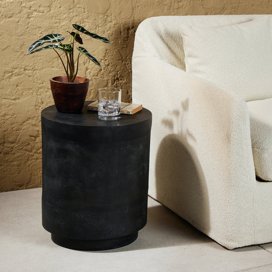 Javi Outdoor End Table by Four Hands. Made from aluminum in a modern style.