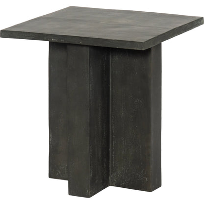 Terrell Outdoor End Table by Four Hands. Made from aluminum, engineered hardwood in a modern style.