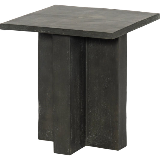 Terrell Outdoor End Table by Four Hands. Made from aluminum, engineered hardwood in a modern style.