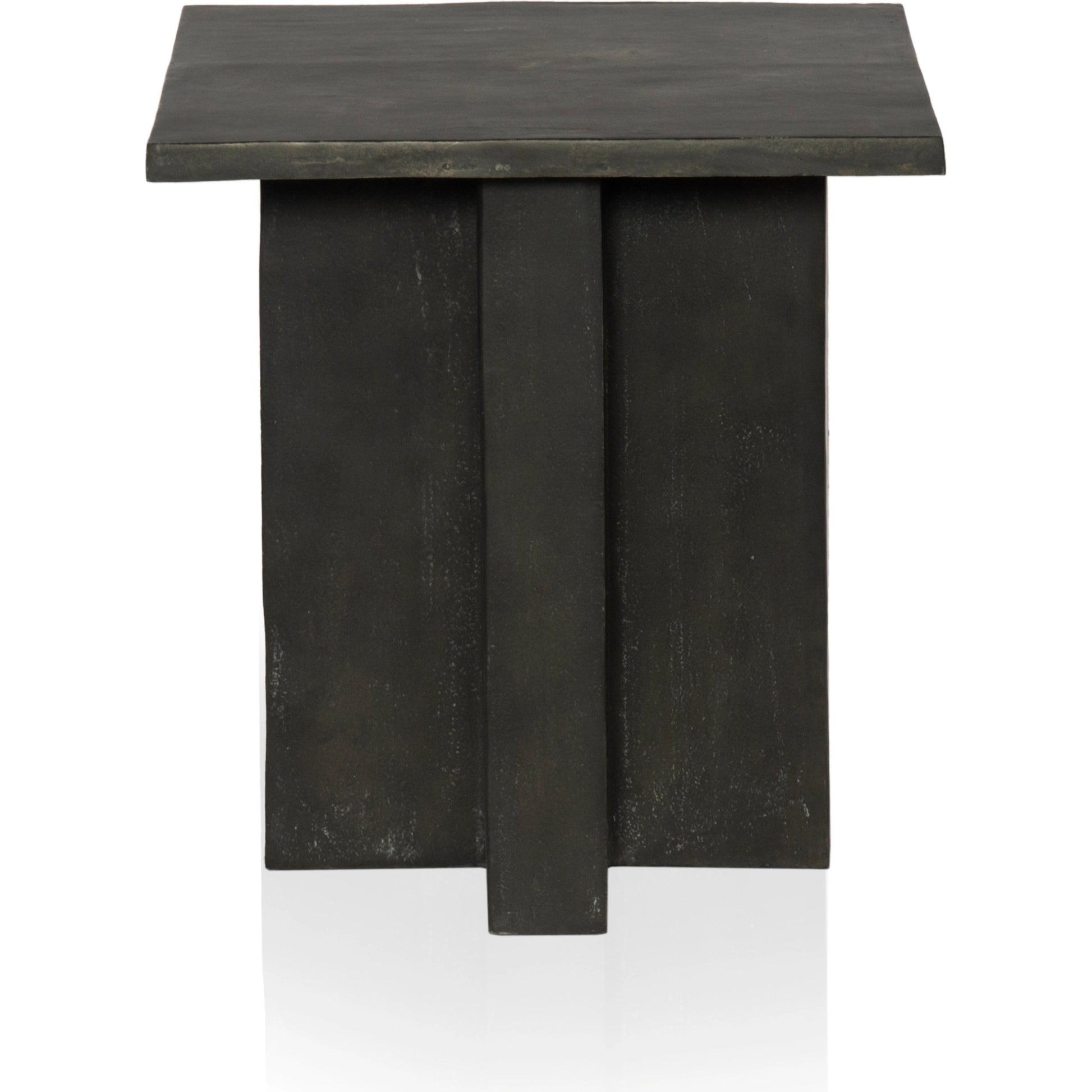 Terrell Outdoor End Table by Four Hands. Made from aluminum, engineered hardwood in a modern style.