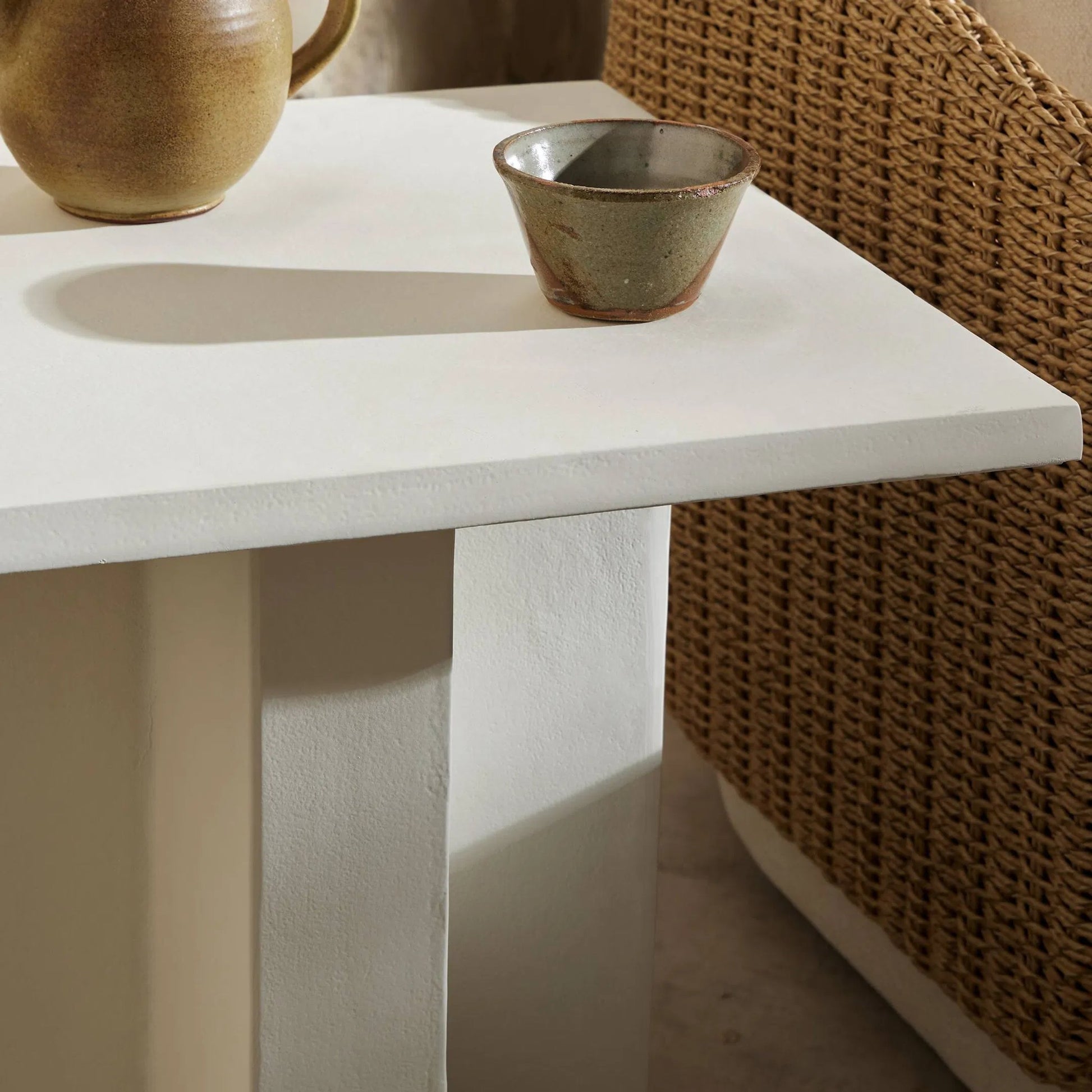 Terrell Outdoor End Table by Four Hands. Made from aluminum, engineered hardwood in a modern style.